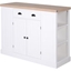 Picture of HOMCOM Wooden Multifunction Island Storage Cabinet White