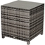 Picture of Outsunny Tempered Glass Top Outdoor Garden Rattan Side Table Grey