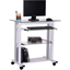 Picture of HOMCOM Workstation W/ Wheels-White, Transparent Glass
