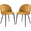 Picture of HOMCOM Velvet Contemporary Set Of 2 Kitchen Dining Chairs Mustard