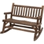 Picture of Outsunny 2-Seater Rocking Bench Wood Frame Curved Dark Stain Brown