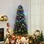 Picture of HOMCOM 180CM Pre-Lit Fiber Optic Christmas Tree W/ Star Tree Topper, Solid Metal Base, 220 Branch Tips, 6 Color LED Lights Decoration