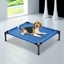 Picture of PawHut Elevated Pet Bed Portable Camping Raised Dog Bed w/ Metal Frame Blue (Medium)