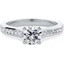 Picture of A striking Round Brilliant Cut diamond ring with shoulder stones in 18ct white gold