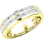 Picture of A stylish Princess Cut double row diamond set ladies wedding/eternity ring in 18ct yellow gold