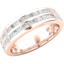 Picture of A stylish Princess Cut double row diamond set ladies wedding/eternity ring in 18ct rose gold