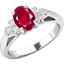 Picture of A timeless ruby & diamond ring with shoulder stones in 18ct white gold (In stock)