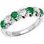 Picture of An elegant Round Brilliant Cut emerald & diamond eternity ring in 18ct white gold (In stock)