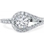 Picture of A dazzling diamond halo style ring with diamond shoulders in platinum