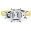 Picture of A stunning Emerald & Princess Cut diamond ring in 18ct yellow & white gold