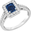 Picture of A stylish sapphire & diamond cluster ring in 18ct white gold