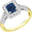 Picture of A stylish sapphire & diamond cluster ring in 18ct yellow & white gold