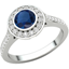 Picture of A stunning round cut Sapphire and diamond cluster ring in platinum