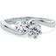 Picture of A unique Round Brilliant Cut diamond ring with 2 diamonds in 18ct white gold