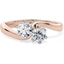 Picture of A unique Round Brilliant Cut diamond ring with 2 diamonds in 18ct rose & white gold