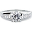 Picture of A stunning Round Brilliant Cut diamond ring with shoulder stones in platinum (In stock)