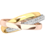 Picture of A stunning diamond set ladies 3 band Russian wedding ring in 18ct white gold (In stock)