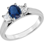 Picture of A timeless three stone sapphire & diamond ring in platinum (In stock)
