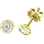 Picture of A stylish pair of Round Brilliant Cut diamond earrings in 18ct yellow gold