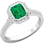 Picture of A beautiful emerald & diamond halo cluster style ring in 18ct white gold
