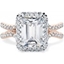 Picture of A stunning emerald cut diamond halo cluster in 18ct rose gold & platinum