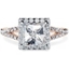 Picture of A stunning princess cut diamond halo cluster in 18ct rose gold & platinum