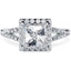 Picture of A stunning princess cut diamond halo cluster in 18ct white gold