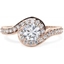Picture of An elegant Round Brilliant Cut diamond ring with shoulder stones in 18ct rose gold