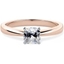 Picture of A classic Cushion Cut solitaire diamond ring in 18ct rose & white gold