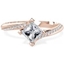 Picture of A stylish Princess Cut 'twist' engagement ring in 18ct rose gold