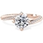 Picture of A stylish Round Brilliant Cut 'twist' engagement ring in 18ct rose gold
