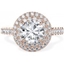 Picture of An exquisite Round Brilliant Cut diamond halo cluster with shoulder stones in 18ct rose gold