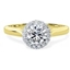 Picture of A stunning Round brilliant cut diamond Halo ring in 18ct yellow & white gold