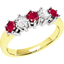 Picture of A stylish Round Brilliant Cut ruby & diamond ring in 18ct yellow & white gold (In stock)