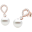 Picture of A beautiful pair of 8mm White and Round Brilliant Cut diamond drop earrings in 18ct rose gold