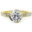 Picture of A beautiful Round Brilliant Cut diamond ring with shoulder stones in 18ct yellow gold