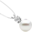 Picture of A beautiful 9mm White Pearl and Round Brilliant Cut diamond pendant in 18ct white gold