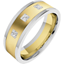Picture of An eye catching Princess Cut diamond set mens ring in 18ct yellow & white gold