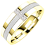 Picture of A stunning Princess Cut diamond set mens wedding ring in 18ct yellow & white gold