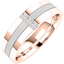 Picture of A stunning Princess Cut diamond set mens wedding ring in 18ct rose & white gold