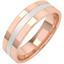 Picture of An elegant mens mixed finished wedding ring in 18ct rose & white gold