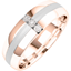 Picture of A striking Round Brilliant Cut diamond set mens ring in 18ct rose & white gold