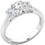 Picture of A dazzling oval diamond 3 stone ring in platinum