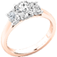 Picture of A dazzling oval diamond 3 stone ring in 18ct rose & white gold
