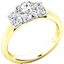 Picture of A dazzling oval diamond 3 stone ring in 18ct yellow & white gold