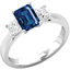 Picture of A stunning Sapphire and Princess Cut diamond ring in platinum (In stock)