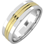 Picture of A beautiful mixed finish mens ring in 18ct yellow & white gold