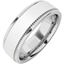 Picture of A stunning courted mixed finish mens wedding ring in 18ct white gold
