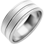 Picture of A lavish courted mixed finish mens wedding ring in platinum