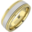Picture of An impressive mixed finish mens wedding ring in 18ct yellow & white gold